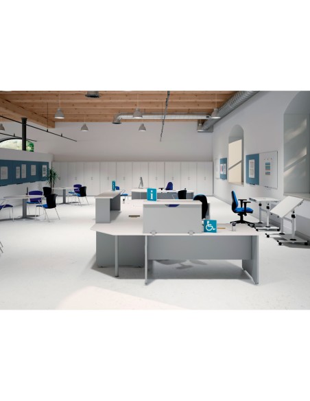 Mostrador de altillo rocada valido para mesas work metal executive 200x30x40 cm acabado aw04 blanco/blanco