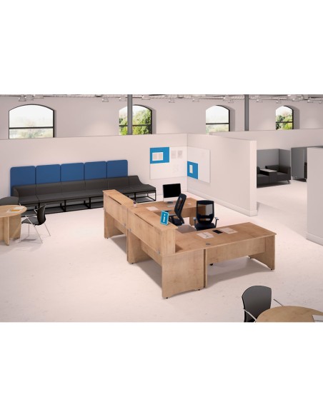 Mostrador de altillo rocada valido para mesas work metal executive 180x30x40 cm acabado an02 gris/gris