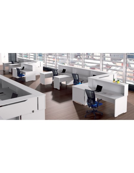 Mostrador de altillo rocada valido para mesas work metal executive 140x30x40 cm acabado an02 gris/gris