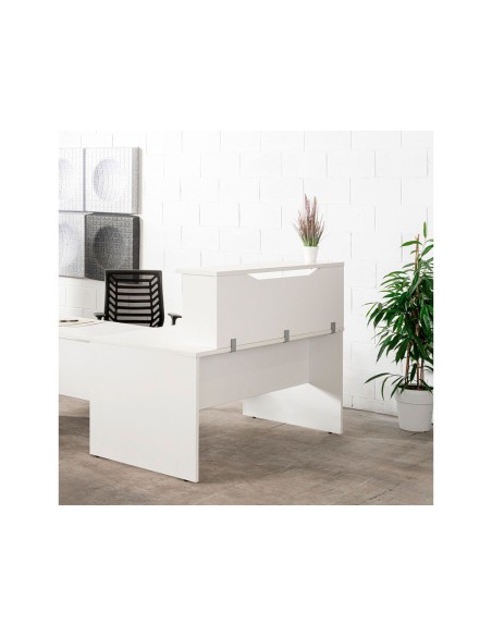 Mostrador de altillo rocada valido para mesas work metal executive 140x30x40 cm acabado an02 gris/gris