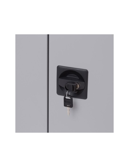 Armario metalico rocada dos puertas batientes incluye una balda 80x70x45 cm acabado ac00 gris/gris