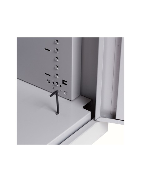 Armario metalico rocada dos puertas batientes incluye una balda 80x70x45 cm acabado ac00 gris/gris