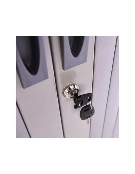 Armario metalico rocada dos puertas tipo persiana con una balda serie store 70x80x45 cm acabado gris/gris