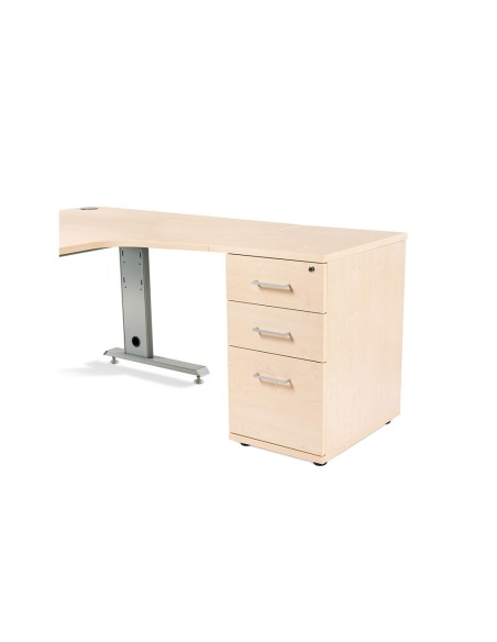 Cajonera rocada con dos cajones y un carpetero serie store 60x47x74 cm acabado blanco/blanco