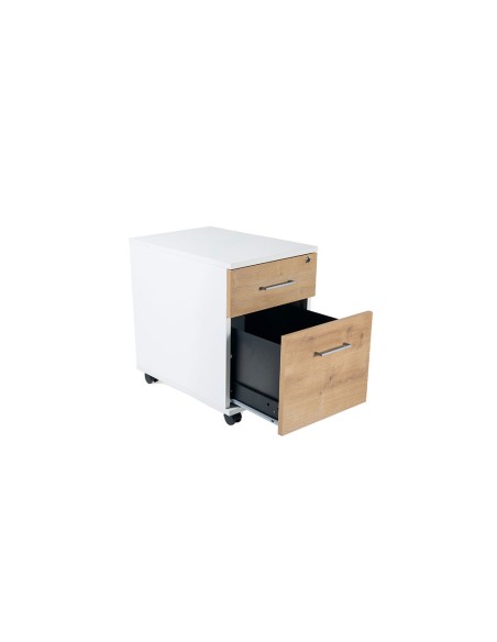 Cajonera rocada con un cajon y un carpetero serie store 60x40x60 cm acabado haya/haya