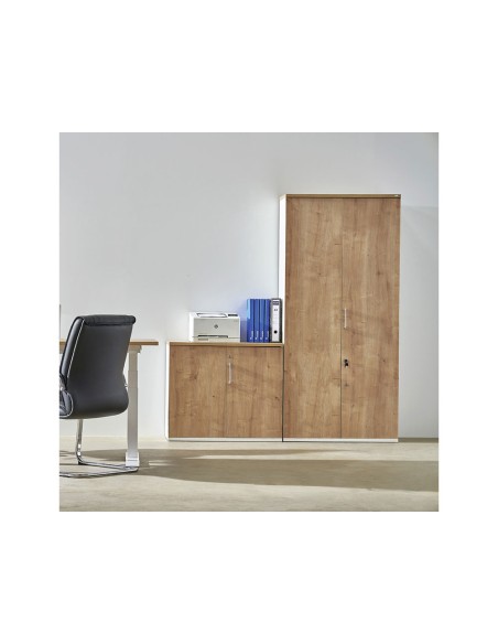 Armario rocada con dos cajones serie store 78x90x45 cm acabado an04 gris/blanco