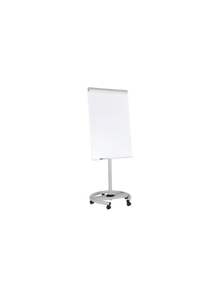 Pizarra blanca rocada para conferencias metalica lacada magnetica con ruedas 68x104 cm incluye 2 brazos laterales