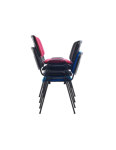 Silla rocada confidente estructura metalica tapizada en tela ignifuga negra 57x81x48 cm