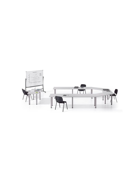 Silla rocada confidente estructura metalica tapizada en tela ignifuga negra 57x81x48 cm