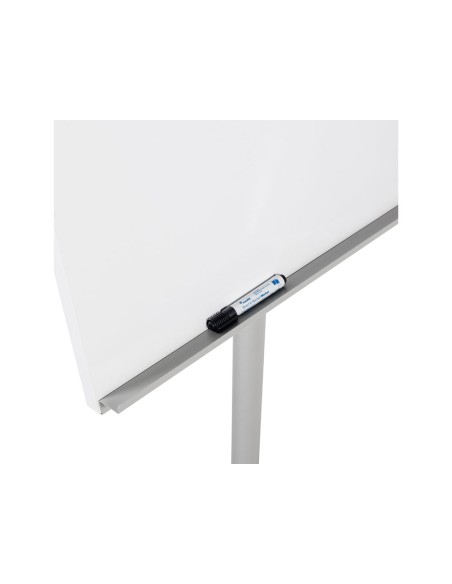 Pizarra blanca rocada para conferencias metalica lacada magnetica con ruedas 68x104 cm