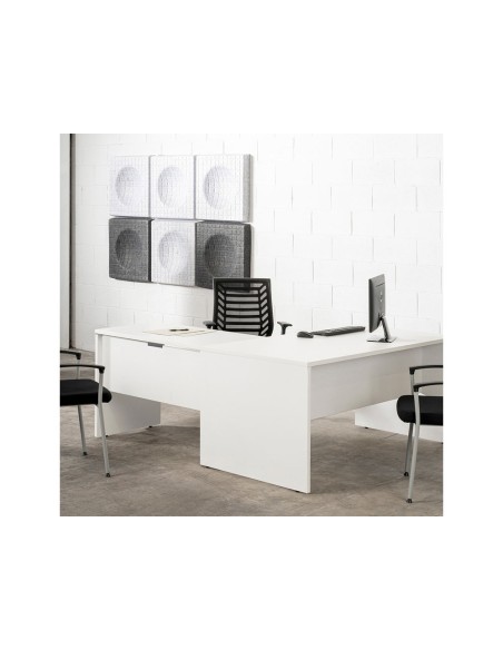 Mesa oficina rocada serie work 160x80 cm acabado an04 gris/blanco