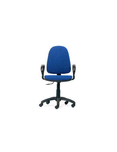 Silla rocada con brazos color azul diametro base 610 mm respaldo de 490 mm x 420 mm