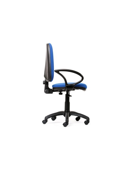 Silla rocada con brazos color azul diametro base 610 mm respaldo de 490 mm x 420 mm