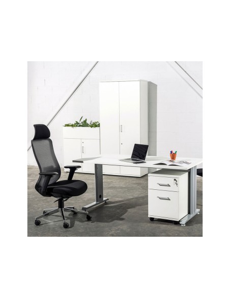 Mesa de oficina rocada metal 2001ac01 gris/haya 140x80 cm