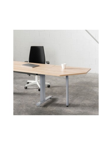 Mesa de oficina rocada metal 2001ac01 gris/haya...