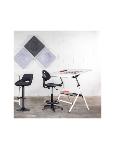 Taburete con respaldo rocada regulable en...