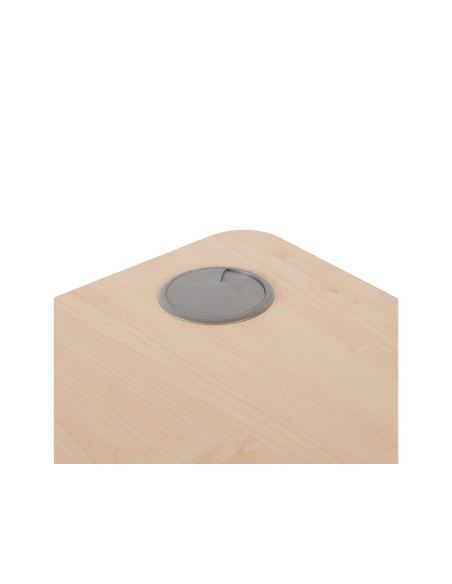 Mesa rocada serie work 160x110x76 cm izquierda acabado aw04 blanco/blanco