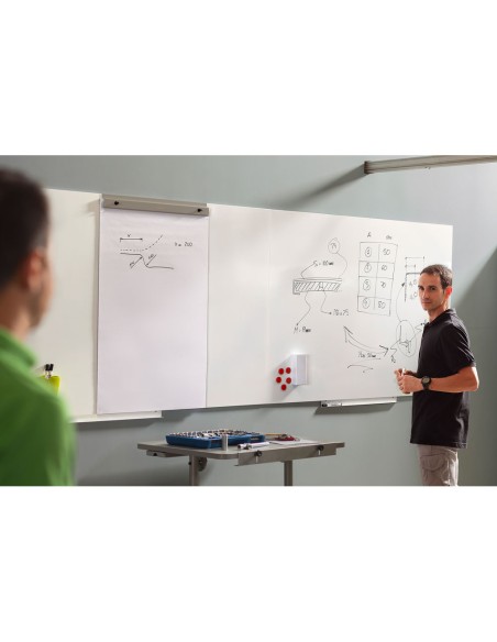 Pizarra rocada magnetica blanca con sistema ski whiteboard 100x150 cm