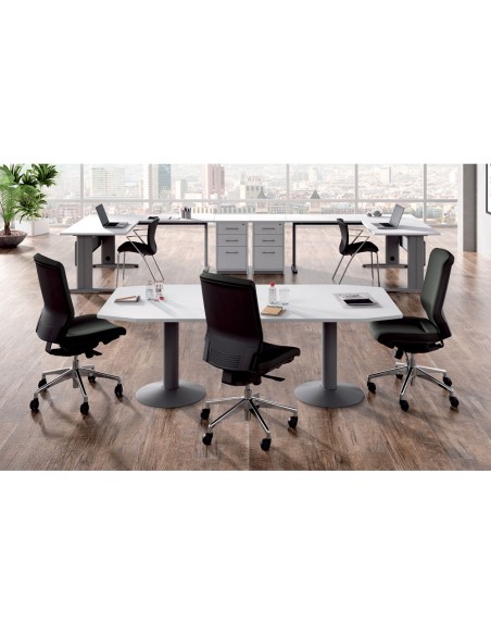 Mesa reunion meeting 3003at02 estructura gris tablero gris 220x100x72 cm