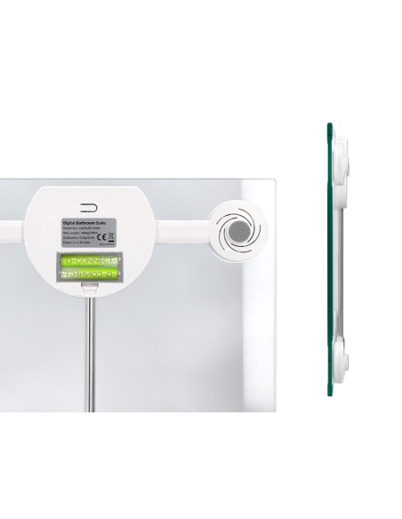Bascula baño q-connect digital con pantalla lcd precision 100 gr capacidad de 5 kg a 180 kg 300x300x22mm