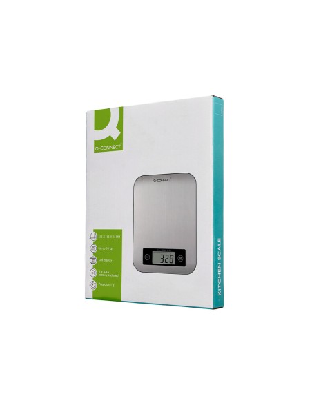 Bascula precision q-connect digital con pantalla lcd precision 1 g capacidad de 5 g a 10 kg 215x165x16 mm