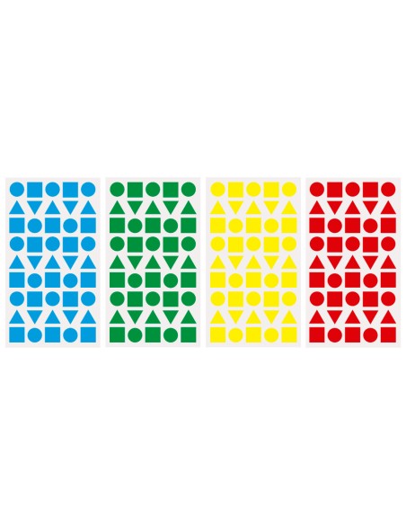 Gomets liderpapel figuras surtidas bolsa de 12 hojas figuras geometricas medianas colores surtidos