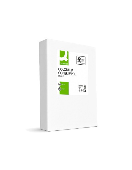 Papel color q-connect din a4 80gr verde intenso paquete de 500 hojas