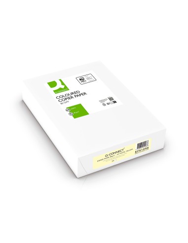 Papel color q-connect din a4 80gr amarillo...