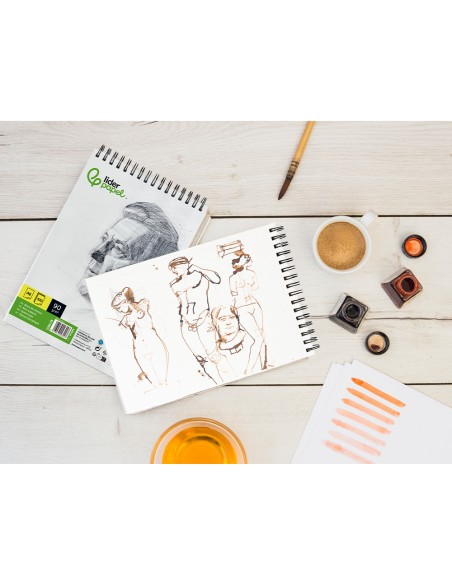 Bloc dibujo liderpapel esbozos espiral din a6 105x148mm 100 hojas 90 g sin recuadro