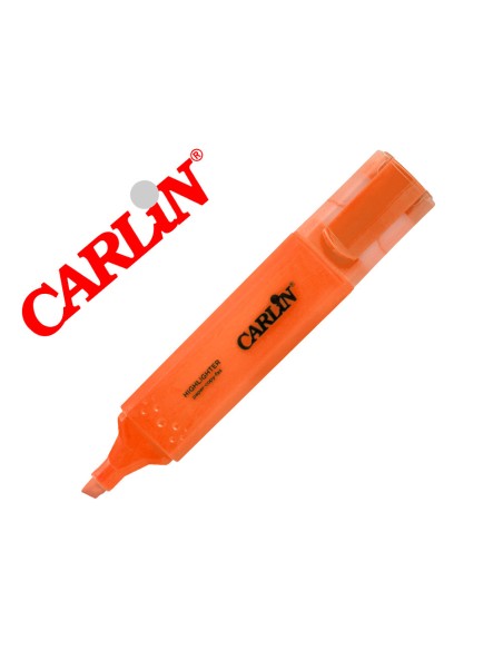 Rotulador carlin fluorescente naranja punta biselada