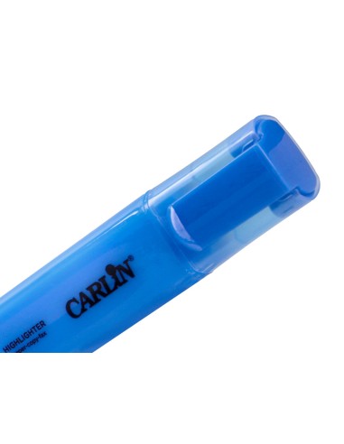 Rotulador carlin fluorescente azul punta biselada