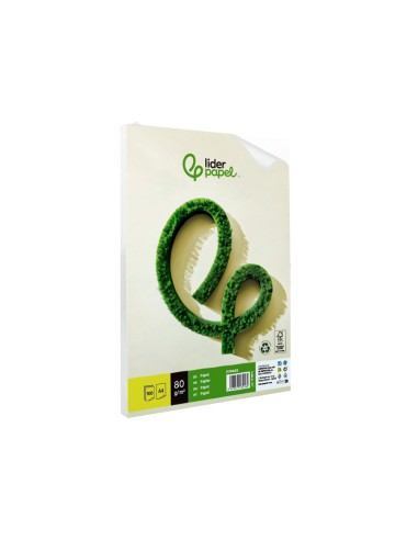 Papel liderpapel a4 80g/m2 reciclado liso...
