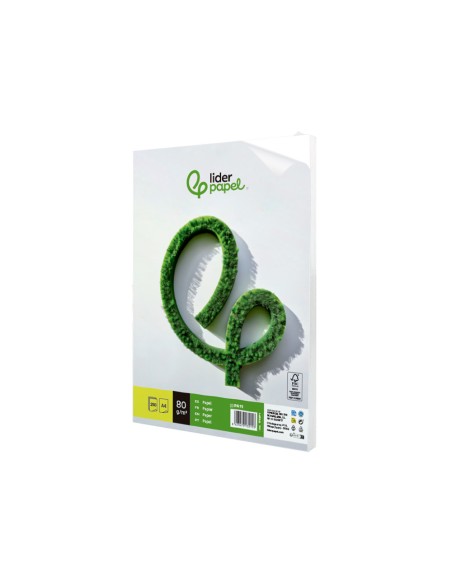 Papel liderpapel a4 80g/m2 liso paquete de 250 hojas