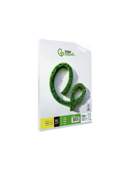 Papel liderpapel a4 80g/m2 liso paquete de 250 hojas