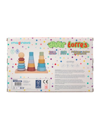 Juego infantil imaginovo madera torre de formas...