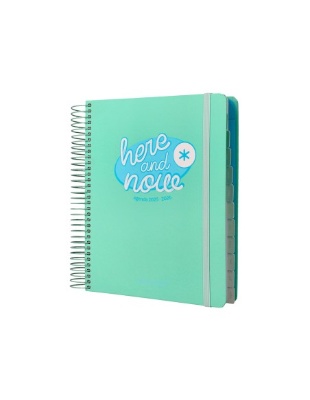 Agenda escolar antartik 25-26 espiral here and now turquesa dia pagina a5 bilingüe papel fsc 80 gr 80 gr