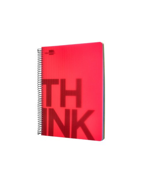 Cuaderno espiral liderpapel a4 micro think tapa plastico 140h 80gr cuadro 5mm 5 bandas 4 taladros 4