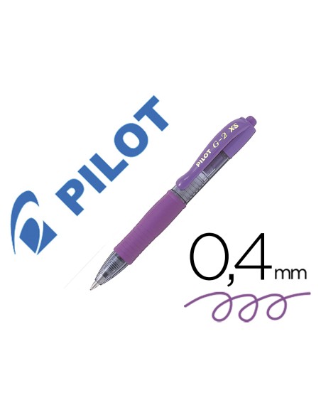 Boligrafo pilot g-2 violeta tinta gel retractil sujecion de caucho