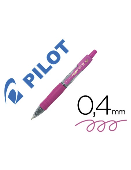 Boligrafo pilot g-2 rosa tinta gel retractil sujecion de caucho