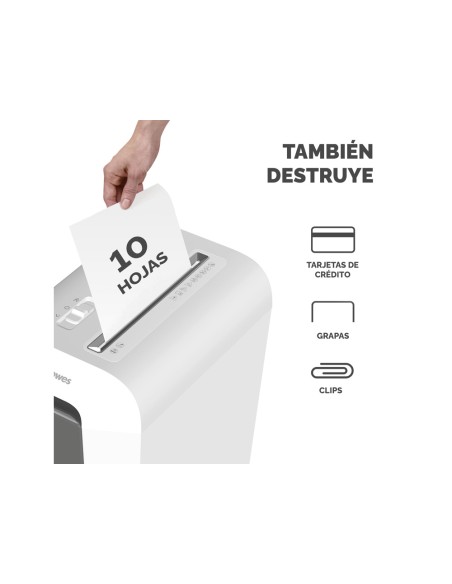 Destructora de documentos fellowes lx65 capacidad 10h seguridad p4 destruye grapas clips y tarjetas