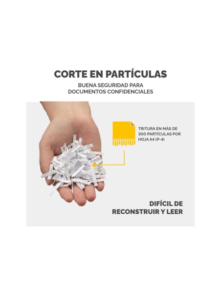 Destructora de documentos fellowes lx65 capacidad 10h seguridad p4 destruye grapas clips y tarjetas