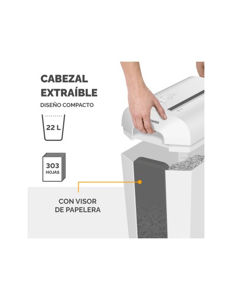 Destructora de documentos fellowes lx65 capacidad 10h seguridad p4 destruye grapas clips y tarjetas