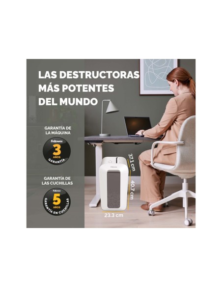 Destructora de documentos fellowes lx65 capacidad 10h seguridad p4 destruye grapas clips y tarjetas