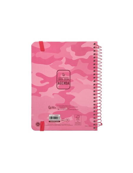 Agenda escolar liderpapel 25-26 teens patterns abstract pattern semana vista a6 bilingue papel fsc 80 gr