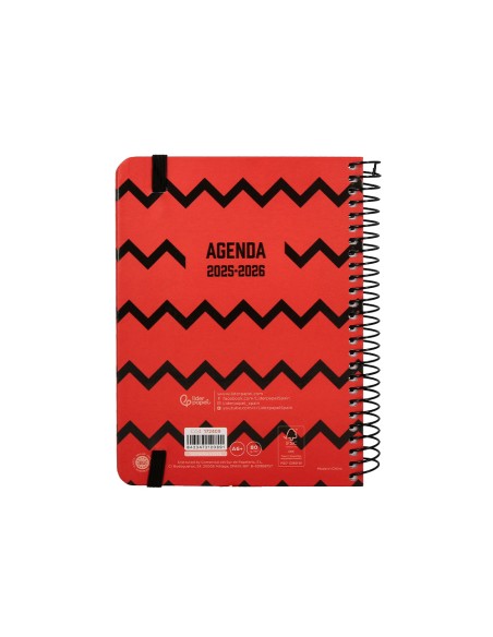 Agenda escolar liderpapel 25-26 espiral patterns zigzag semana vista a6 bilingüe papel fsc 80 gr