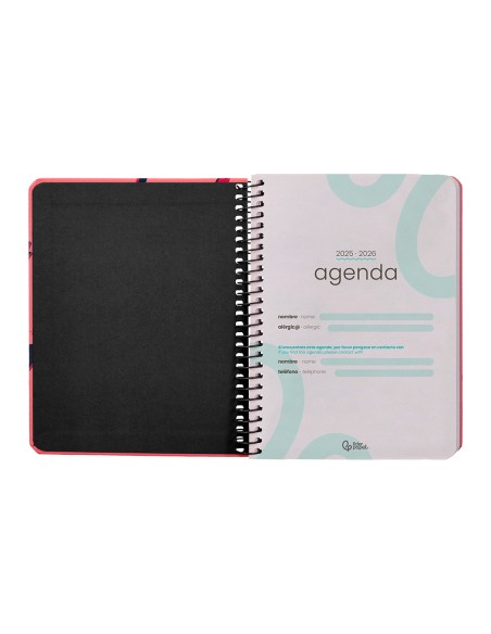 Agenda escolar liderpapel 25-26 espiral patterns zigzag semana vista a6 bilingüe papel fsc 80 gr