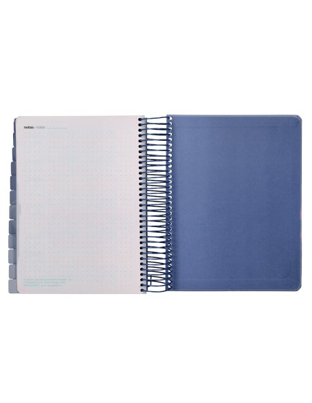 Agenda escolar liderpapel 25-26 espiral patterns militar gris dia pagina a5 bilingüe papel fsc 80 gr