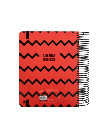 Agenda escolar liderpapel 25-26 espiral patterns zigzag dia pagina a5 bilingüe papel fsc