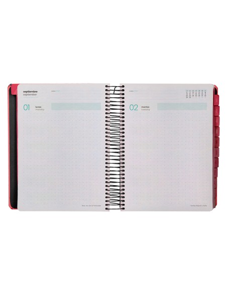 Agenda escolar liderpapel 25-26 espiral patterns zigzag dia pagina a5 bilingüe papel fsc