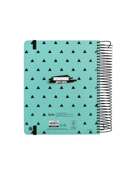 Agenda escolar liderpapel 25-26 espiral patterns triangulos dia pagina a5 bilingüe papel fsc 80 gr